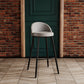 Industrial Backrest Counter Stool Iron Cafe Bar Stool with Leather Cushion and Pedal Clearhalo 'Bar Furniture' 'Bar Stools' 'bar_stools' 'furn' 'furn_bar_stools' 'Furniture' 'Kitchen & Dining Furniture' 5173346