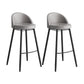 Industrial Backrest Counter Stool Iron Cafe Bar Stool with Leather Cushion and Pedal Grey 2 Piece Set Clearhalo 'Bar Furniture' 'Bar Stools' 'bar_stools' 'furn' 'furn_bar_stools' 'Furniture' 'Kitchen & Dining Furniture' 5173349