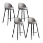 Industrial Backrest Counter Stool Iron Cafe Bar Stool with Leather Cushion and Pedal Grey 4 Piece Set Clearhalo 'Bar Furniture' 'Bar Stools' 'bar_stools' 'furn' 'furn_bar_stools' 'Furniture' 'Kitchen & Dining Furniture' 5173351