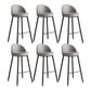 Industrial Backrest Counter Stool Iron Cafe Bar Stool with Leather Cushion and Pedal Grey 6 Piece Set Clearhalo 'Bar Furniture' 'Bar Stools' 'bar_stools' 'furn' 'furn_bar_stools' 'Furniture' 'Kitchen & Dining Furniture' 5173353