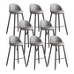 Industrial Backrest Counter Stool Iron Cafe Bar Stool with Leather Cushion and Pedal Grey 8 Piece Set Clearhalo 'Bar Furniture' 'Bar Stools' 'bar_stools' 'furn' 'furn_bar_stools' 'Furniture' 'Kitchen & Dining Furniture' 5173355