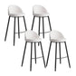 Industrial Backrest Counter Stool Iron Cafe Bar Stool with Leather Cushion and Pedal White 4 Piece Set Clearhalo 'Bar Furniture' 'Bar Stools' 'bar_stools' 'furn' 'furn_bar_stools' 'Furniture' 'Kitchen & Dining Furniture' 5173357