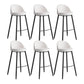 Industrial Backrest Counter Stool Iron Cafe Bar Stool with Leather Cushion and Pedal White 6 Piece Set Clearhalo 'Bar Furniture' 'Bar Stools' 'bar_stools' 'furn' 'furn_bar_stools' 'Furniture' 'Kitchen & Dining Furniture' 5173358