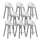 Industrial Backrest Counter Stool Iron Cafe Bar Stool with Leather Cushion and Pedal White 8 Piece Set Clearhalo 'Bar Furniture' 'Bar Stools' 'bar_stools' 'furn' 'furn_bar_stools' 'Furniture' 'Kitchen & Dining Furniture' 5173359