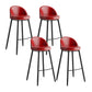 Industrial Backrest Counter Stool Iron Cafe Bar Stool with Leather Cushion and Pedal Red 4 Piece Set Clearhalo 'Bar Furniture' 'Bar Stools' 'bar_stools' 'furn' 'furn_bar_stools' 'Furniture' 'Kitchen & Dining Furniture' 5173361