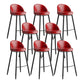 Industrial Backrest Counter Stool Iron Cafe Bar Stool with Leather Cushion and Pedal Red 8 Piece Set Clearhalo 'Bar Furniture' 'Bar Stools' 'bar_stools' 'furn' 'furn_bar_stools' 'Furniture' 'Kitchen & Dining Furniture' 5173363