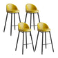 Industrial Backrest Counter Stool Iron Cafe Bar Stool with Leather Cushion and Pedal Yellow 4 Piece Set Clearhalo 'Bar Furniture' 'Bar Stools' 'bar_stools' 'furn' 'furn_bar_stools' 'Furniture' 'Kitchen & Dining Furniture' 5173365