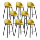 Industrial Backrest Counter Stool Iron Cafe Bar Stool with Leather Cushion and Pedal Yellow 8 Piece Set Clearhalo 'Bar Furniture' 'Bar Stools' 'bar_stools' 'furn' 'furn_bar_stools' 'Furniture' 'Kitchen & Dining Furniture' 5173367