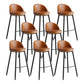 Industrial Backrest Counter Stool Iron Cafe Bar Stool with Leather Cushion and Pedal Coffee 8 Piece Set Clearhalo 'Bar Furniture' 'Bar Stools' 'bar_stools' 'furn' 'furn_bar_stools' 'Furniture' 'Kitchen & Dining Furniture' 5173371
