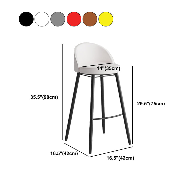 Industrial Backrest Counter Stool Iron Cafe Bar Stool with Leather Cushion and Pedal Clearhalo 'Bar Furniture' 'Bar Stools' 'bar_stools' 'furn' 'furn_bar_stools' 'Furniture' 'Kitchen & Dining Furniture' 5173373