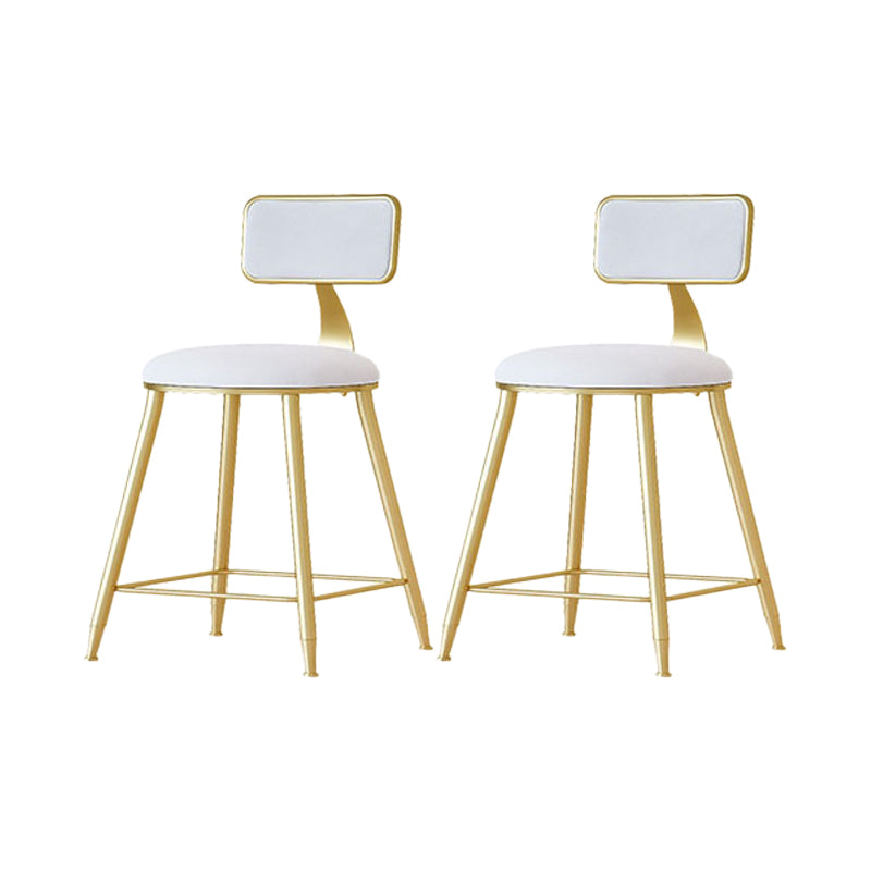 Taburete nórdico del brazo sin brazo Café de hierro Heces de bar con cojín de terciopelo y pedal