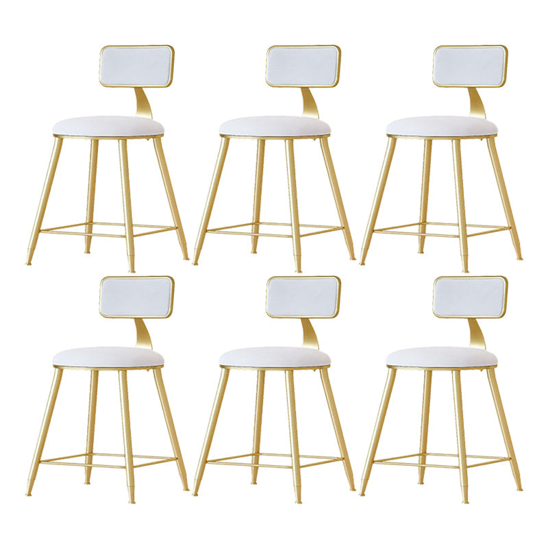 Taburete nórdico del brazo sin brazo Café de hierro Heces de bar con cojín de terciopelo y pedal