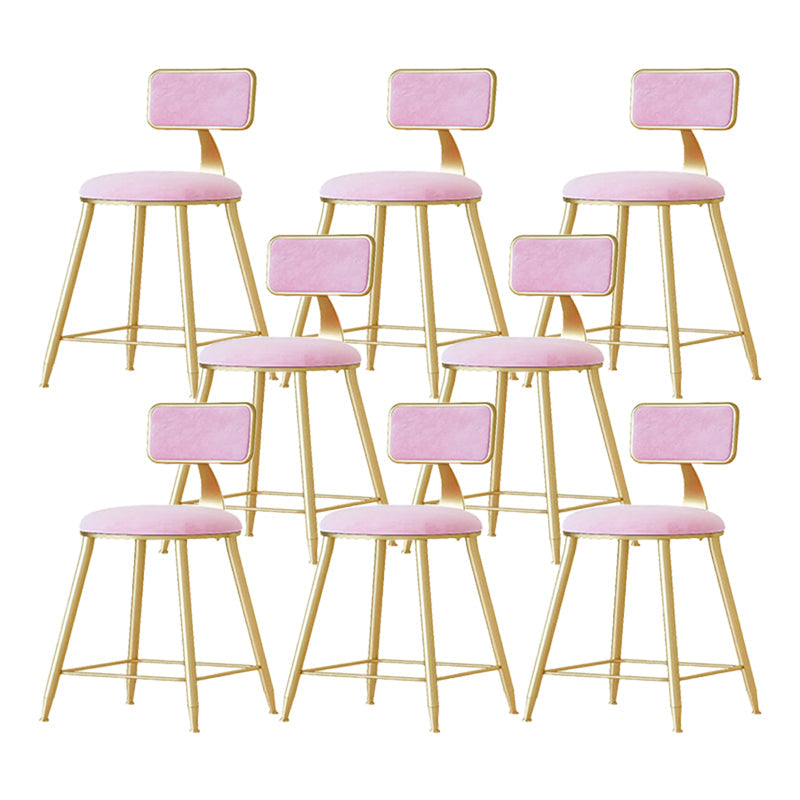 Taburete nórdico del brazo sin brazo Café de hierro Heces de bar con cojín de terciopelo y pedal