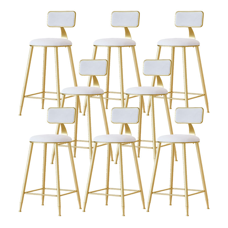 Taburete nórdico del brazo sin brazo Café de hierro Heces de bar con cojín de terciopelo y pedal