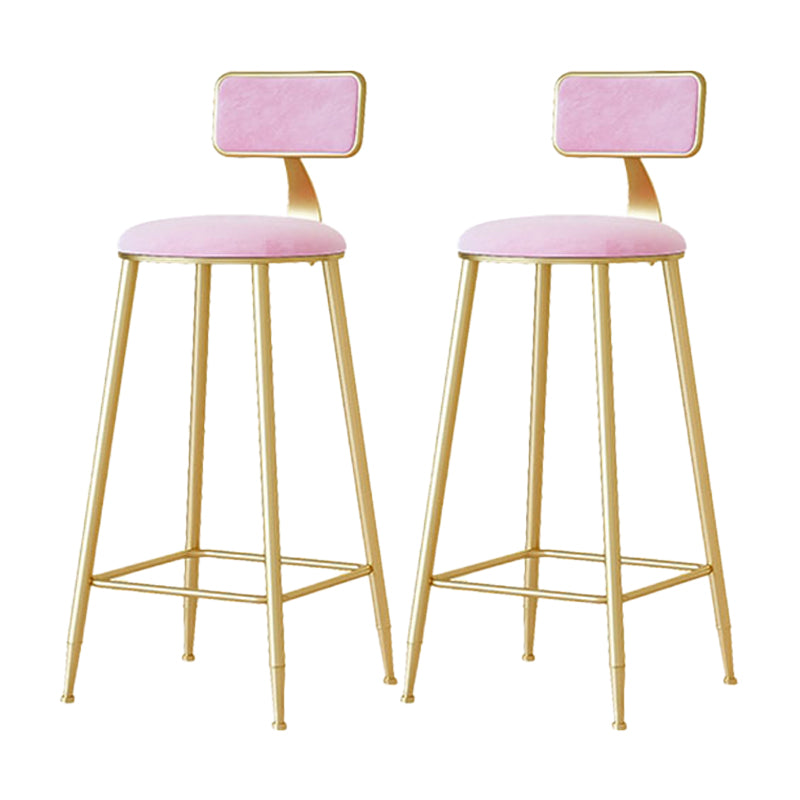 Taburete nórdico del brazo sin brazo Café de hierro Heces de bar con cojín de terciopelo y pedal