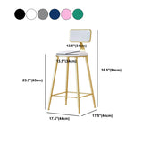 Taburete nórdico del brazo sin brazo Café de hierro Heces de bar con cojín de terciopelo y pedal