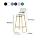 Nordic Backrest Armless Counter Stool Iron Cafe Bar Stool with Velvet Cushion and Pedal