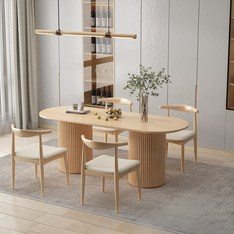 Contemporary Solid Wood Dining Table Set 1/5/7 Pieces Home Dining Room Set Clearhalo 'Dining Room Sets' 'Dining Tables & Seating' 'dining_room_set' 'furn' 'furn_dining_room_set' 'Furniture' 'Kitchen & Dining Furniture' 5173498