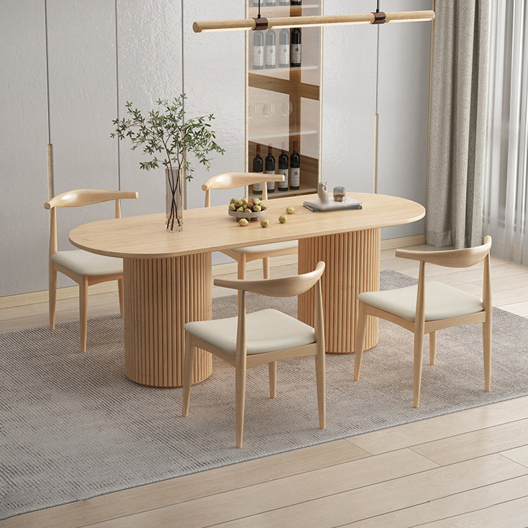 Contemporary Solid Wood Dining Table Set 1/5/7 Pieces Home Dining Room Set Clearhalo 'Dining Room Sets' 'Dining Tables & Seating' 'dining_room_set' 'furn' 'furn_dining_room_set' 'Furniture' 'Kitchen & Dining Furniture' 5173500