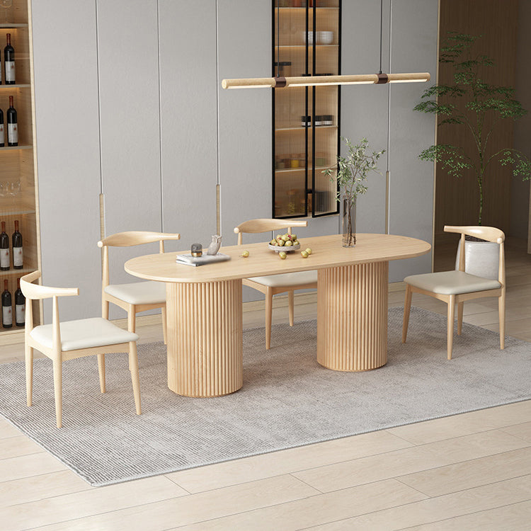 Contemporary Solid Wood Dining Table Set 1/5/7 Pieces Home Dining Room Set Clearhalo 'Dining Room Sets' 'Dining Tables & Seating' 'dining_room_set' 'furn' 'furn_dining_room_set' 'Furniture' 'Kitchen & Dining Furniture' 5173501
