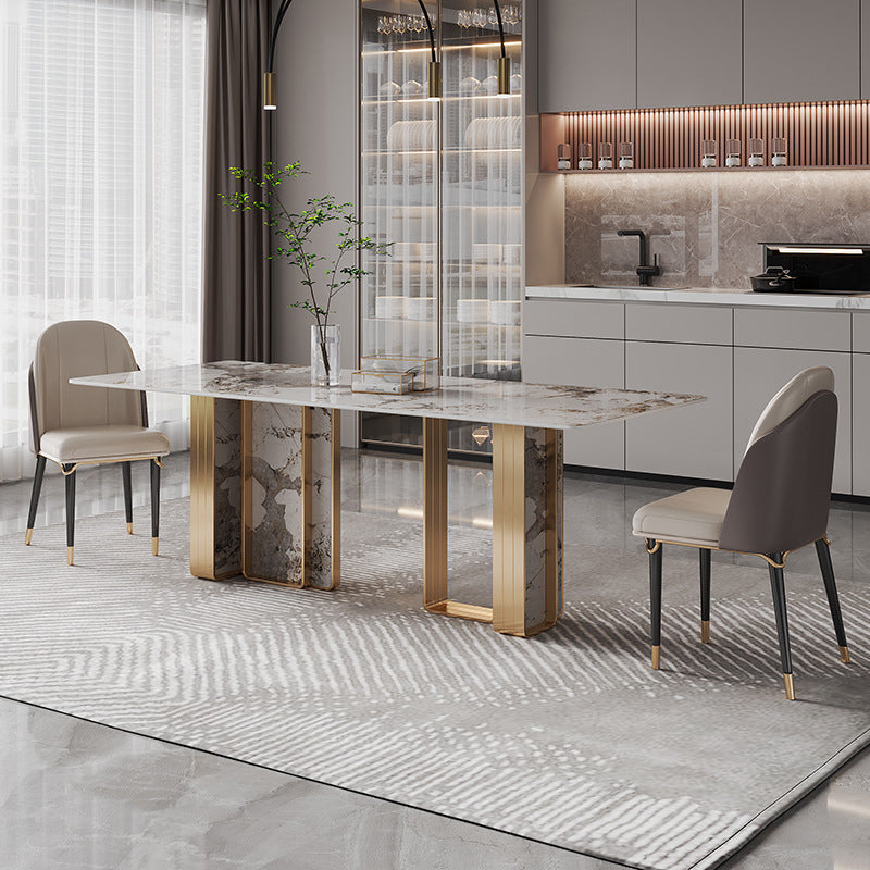 Luxury Sintered Stone Top Dining Set Rectangle 1/3/4/5/6/9 Pieces Dining Room Table Set