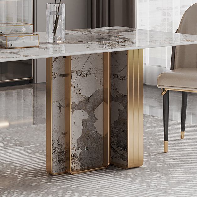 Luxury Sintered Stone Top Dining Set Rectangle 1/3/4/5/6/9 Pieces Dining Room Table Set