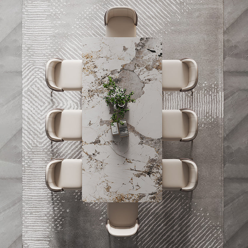 Luxury Sintered Stone Top Dining Set Rectangle 1/3/4/5/6/9 Pieces Dining Room Table Set