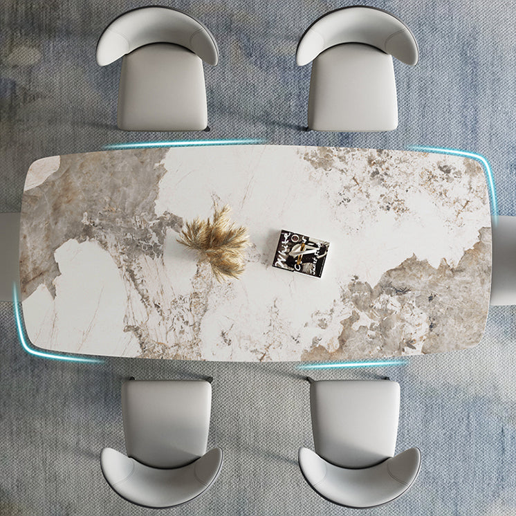 Eettafel in moderne stijl, gesinterde stenen voetstuktafel voor thuis