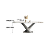 Eettafel in moderne stijl, gesinterde stenen voetstuktafel voor thuis