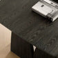 Mesa de comedor de madera maciza de pino mesa de doble pedestal moderna en negro