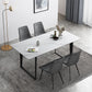 Table Industrielle Base Luge Rectangulaire Table Fixe Blanche en Pierre Frittée