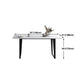 Table Industrielle Base Luge Rectangulaire Table Fixe Blanche en Pierre Frittée