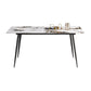 Rectangle 4 jambes Table à manger industrielle Tablette fixe de pierre frittée