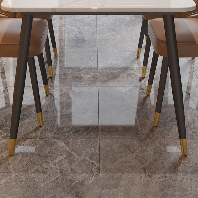 Table à manger en pierre fritrée blanche