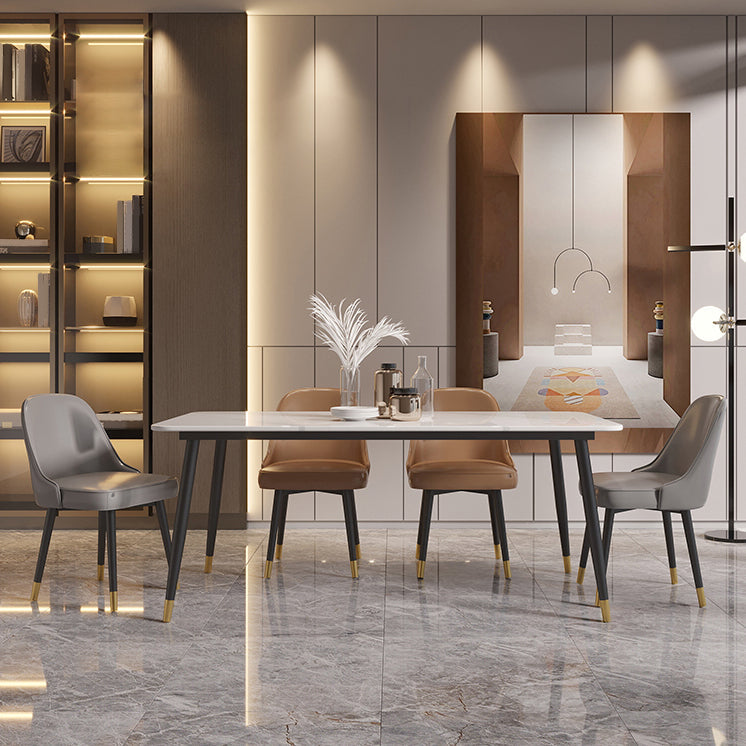 Table à manger en pierre fritrée blanche