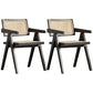 Modern Style Dining Chair Wooden Open Back Arm Chair for Home