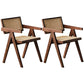 Modern Style Dining Chair Wooden Open Back Arm Chair for Home