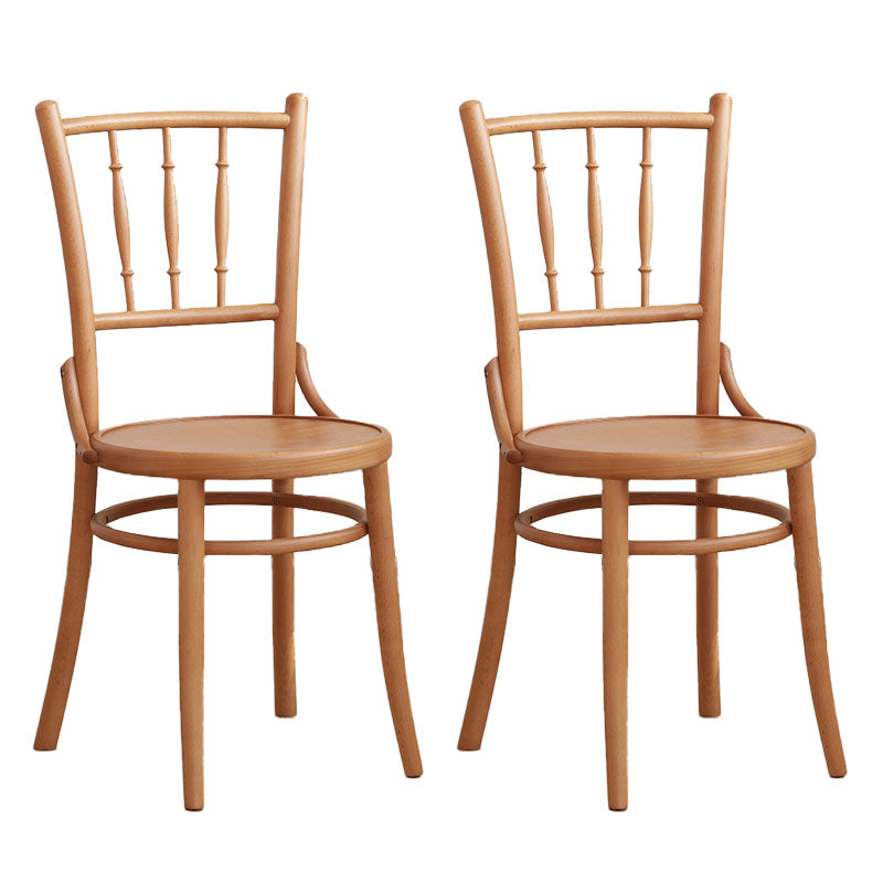 Traditional Style Side Chair Solid Wood Slat Back Dining Room Chair Brown 2 Piece Set Clearhalo 'Dining Chairs' 'Dining Tables & Seating' 'dining_chair' 'furn' 'furn_dining_chair' 'Furniture' 'Kitchen & Dining Furniture' 5174024