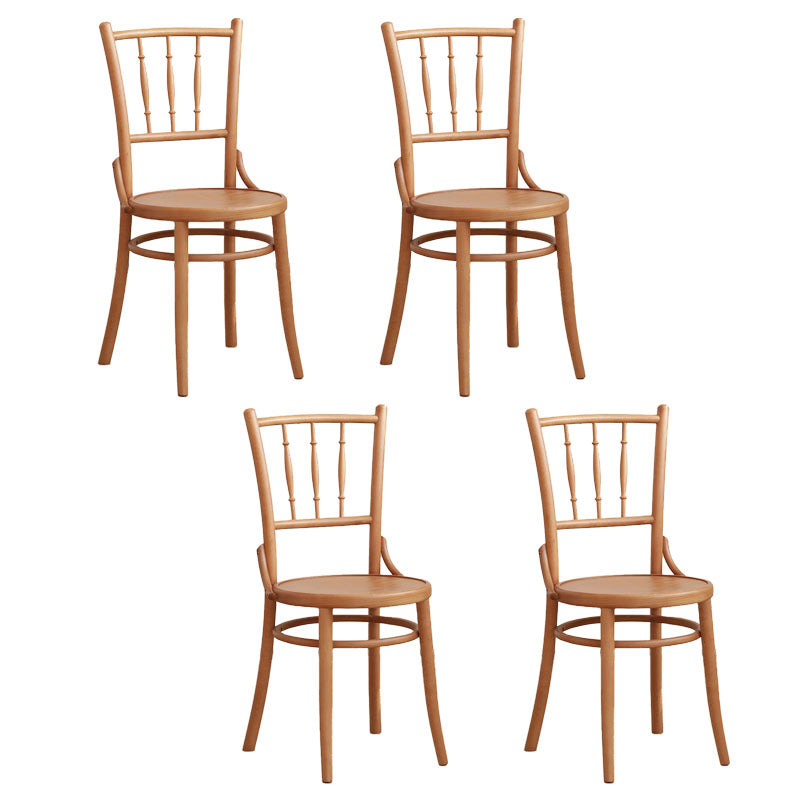 Traditional Style Side Chair Solid Wood Slat Back Dining Room Chair Brown 4 Piece Set Clearhalo 'Dining Chairs' 'Dining Tables & Seating' 'dining_chair' 'furn' 'furn_dining_chair' 'Furniture' 'Kitchen & Dining Furniture' 5174025