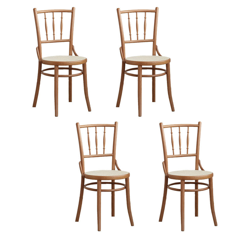 Traditional Style Side Chair Solid Wood Slat Back Dining Room Chair Cherry Wood 4 Piece Set Clearhalo 'Dining Chairs' 'Dining Tables & Seating' 'dining_chair' 'furn' 'furn_dining_chair' 'Furniture' 'Kitchen & Dining Furniture' 5174032