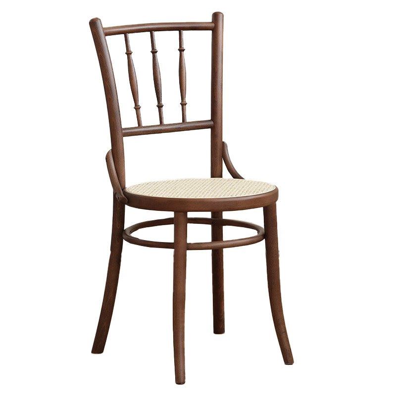 Traditional Style Side Chair Solid Wood Slat Back Dining Room Chair Coffee 1 Piece Clearhalo 'Dining Chairs' 'Dining Tables & Seating' 'dining_chair' 'furn' 'furn_dining_chair' 'Furniture' 'Kitchen & Dining Furniture' 5174033