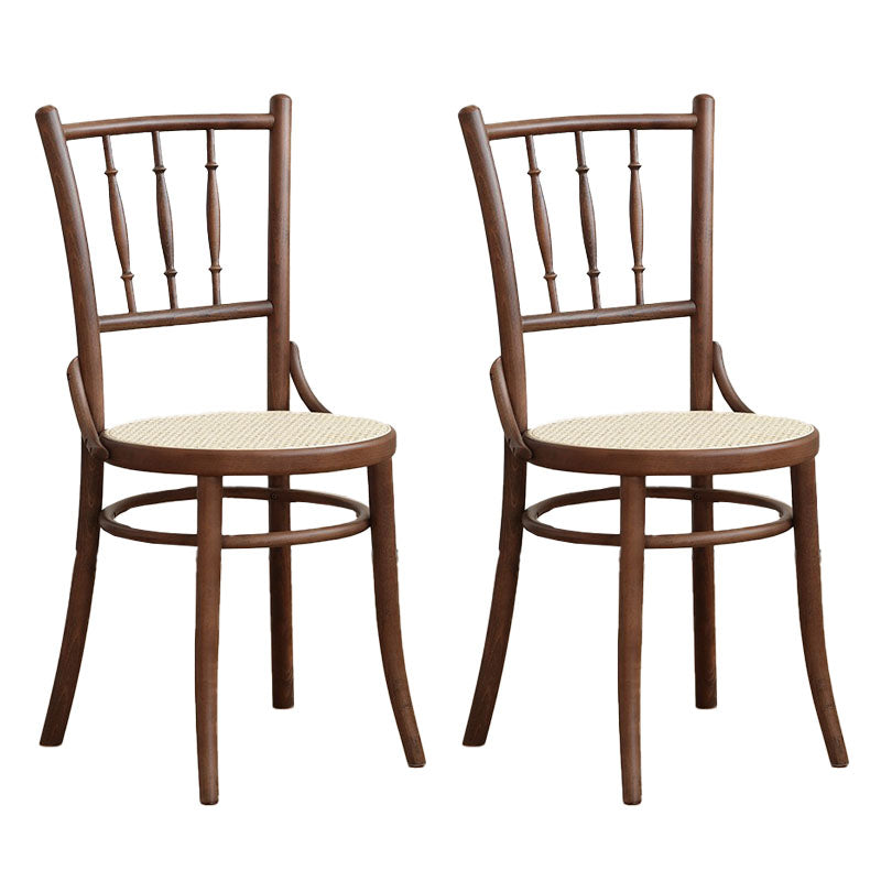 Traditional Style Side Chair Solid Wood Slat Back Dining Room Chair Coffee 2 Piece Set Clearhalo 'Dining Chairs' 'Dining Tables & Seating' 'dining_chair' 'furn' 'furn_dining_chair' 'Furniture' 'Kitchen & Dining Furniture' 5174036