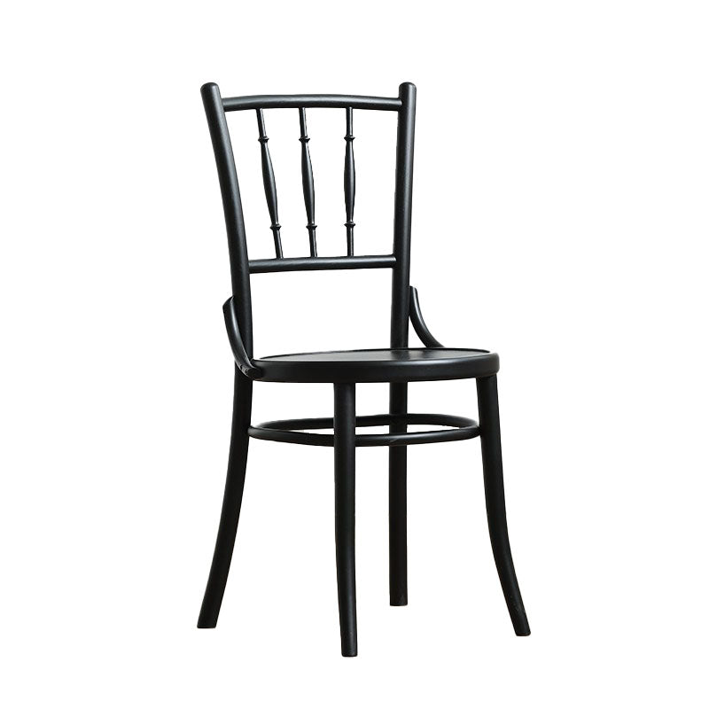 Traditional Style Side Chair Solid Wood Slat Back Dining Room Chair Black 1 Piece Clearhalo 'Dining Chairs' 'Dining Tables & Seating' 'dining_chair' 'furn' 'furn_dining_chair' 'Furniture' 'Kitchen & Dining Furniture' 5174039