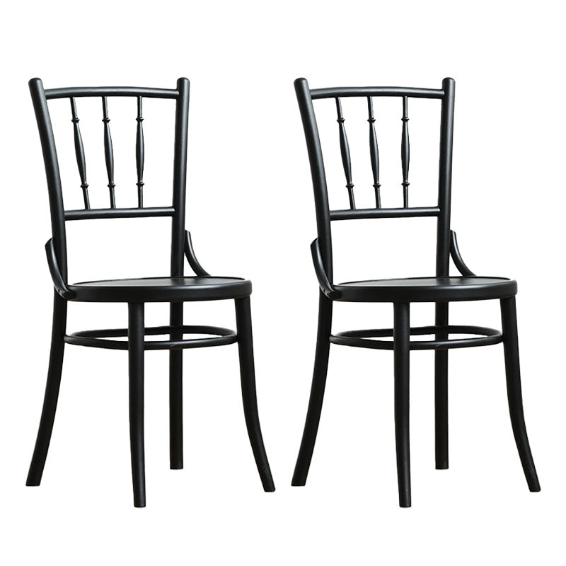 Traditional Style Side Chair Solid Wood Slat Back Dining Room Chair Black 2 Piece Set Clearhalo 'Dining Chairs' 'Dining Tables & Seating' 'dining_chair' 'furn' 'furn_dining_chair' 'Furniture' 'Kitchen & Dining Furniture' 5174041