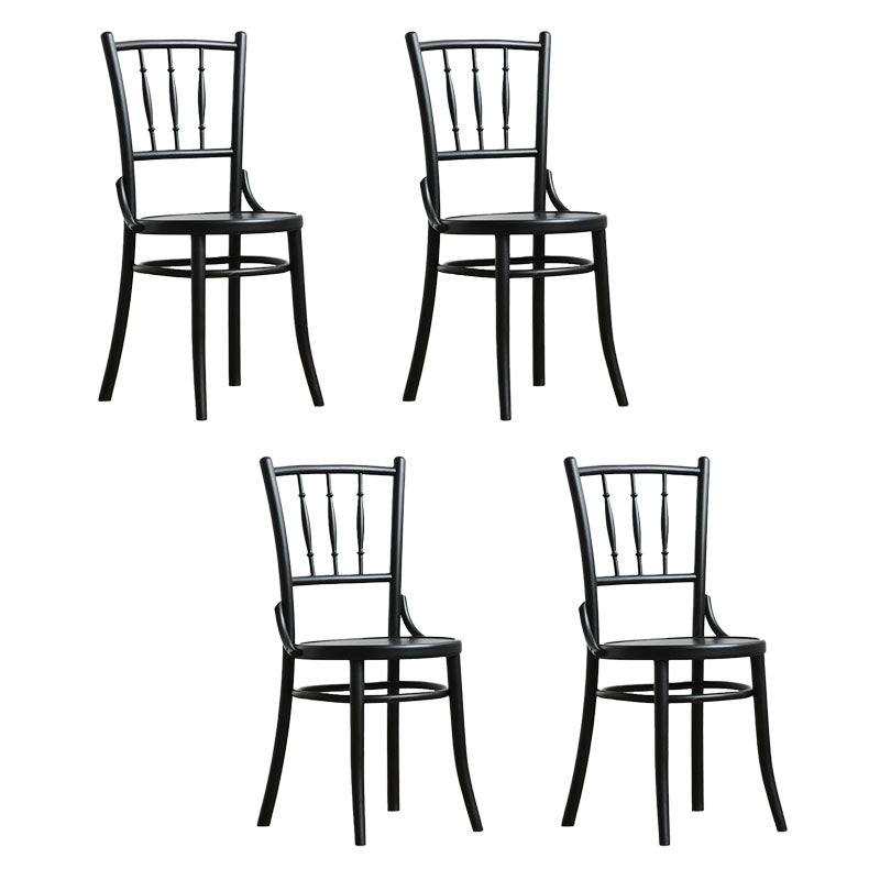 Traditional Style Side Chair Solid Wood Slat Back Dining Room Chair Black 4 Piece Set Clearhalo 'Dining Chairs' 'Dining Tables & Seating' 'dining_chair' 'furn' 'furn_dining_chair' 'Furniture' 'Kitchen & Dining Furniture' 5174043