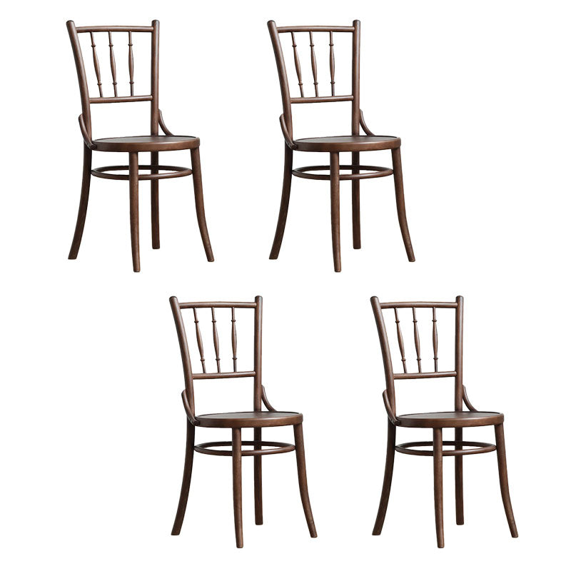 Traditional Style Side Chair Solid Wood Slat Back Dining Room Chair Khaki 4 Piece Set Clearhalo 'Dining Chairs' 'Dining Tables & Seating' 'dining_chair' 'furn' 'furn_dining_chair' 'Furniture' 'Kitchen & Dining Furniture' 5174049