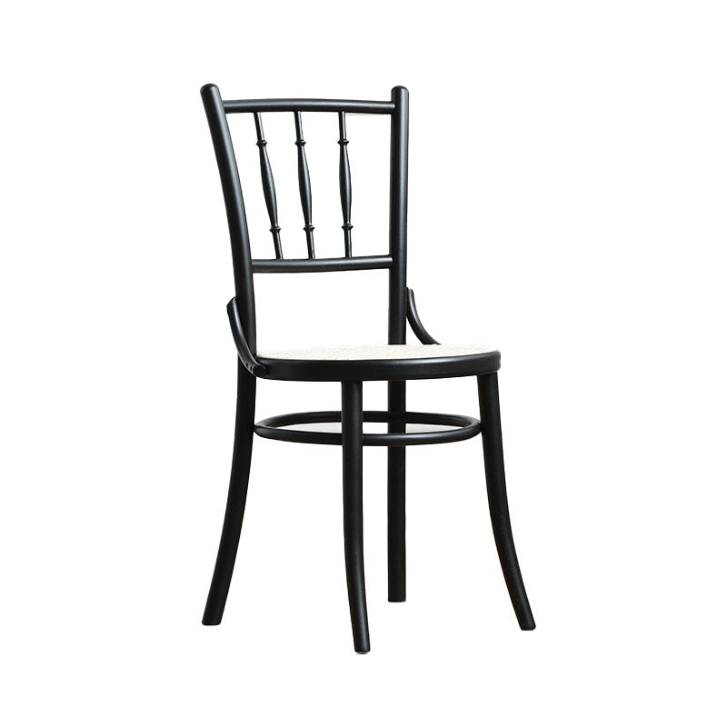 Traditional Style Side Chair Solid Wood Slat Back Dining Room Chair Gloss Black 1 Piece Clearhalo 'Dining Chairs' 'Dining Tables & Seating' 'dining_chair' 'furn' 'furn_dining_chair' 'Furniture' 'Kitchen & Dining Furniture' 5174050