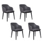 Arm Dining Chairs Modern Faux Leather Side Chairs for Kitchen Dark Gray 4 Piece Set Clearhalo 'Dining Chairs' 'Dining Tables & Seating' 'dining_chair' 'furn' 'furn_dining_chair' 'Furniture' 'Kitchen & Dining Furniture' 5174060