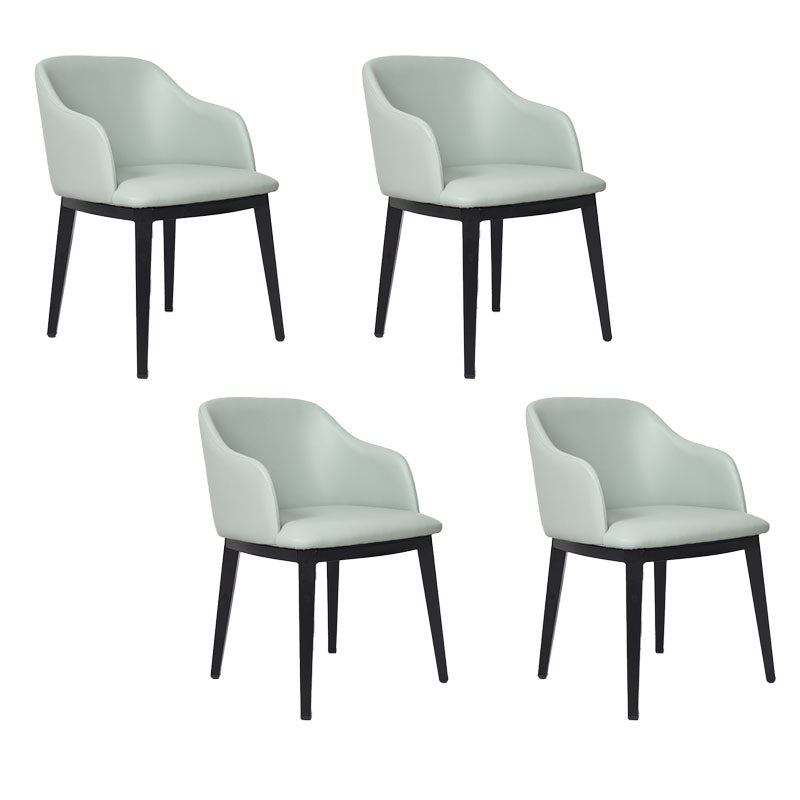 Arm Dining Chairs Modern Faux Leather Side Chairs for Kitchen Blue 4 Piece Set Clearhalo 'Dining Chairs' 'Dining Tables & Seating' 'dining_chair' 'furn' 'furn_dining_chair' 'Furniture' 'Kitchen & Dining Furniture' 5174068