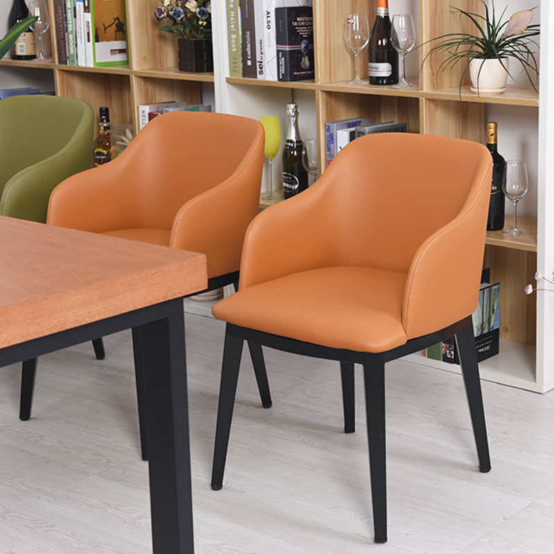 Arm Dining Chairs Modern Faux Leather Side Chairs for Kitchen Clearhalo 'Dining Chairs' 'Dining Tables & Seating' 'dining_chair' 'furn' 'furn_dining_chair' 'Furniture' 'Kitchen & Dining Furniture' 5174075